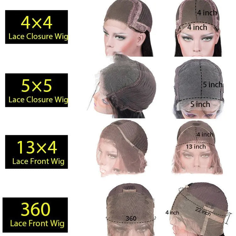 4x4 lace front human hair wig with double-layer lace mechanism in star fashion style