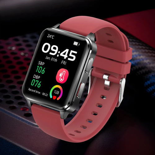 Multi-sport smartwatch with 1.70-inch tempered glass screen and silicone wristband showing fitness tracking interface