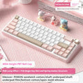 White wireless mechanical keyboard with RGB backlighting and mechanical switches on a desk