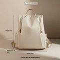 Fashion commuter contrast color large-capacity nylon travel backpack in khaki