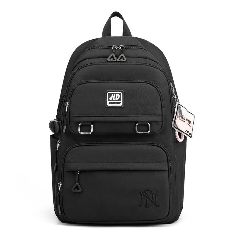 Girls' large capacity waterproof school backpack with physiological curve backplane in multiple colour and pattern options