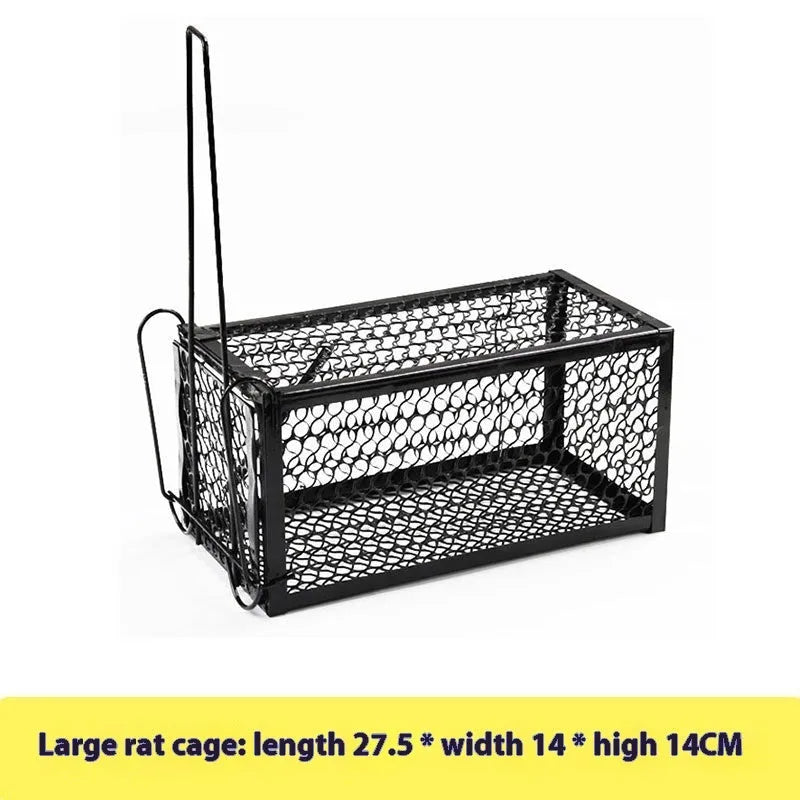 Automatic indoor mouse trap in metal or plastic, shown in small, medium, and large sizes.