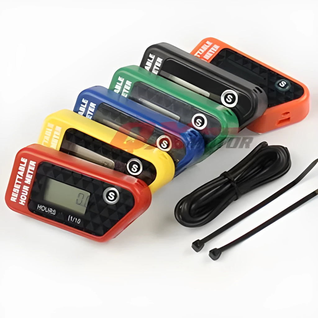 Black waterproof LCD maintenance timer for ATV motorcycle motorboat and lawn mower engines