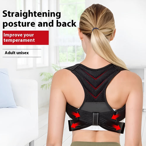 Black anti-humpback posture correction belt for back and shoulder support.