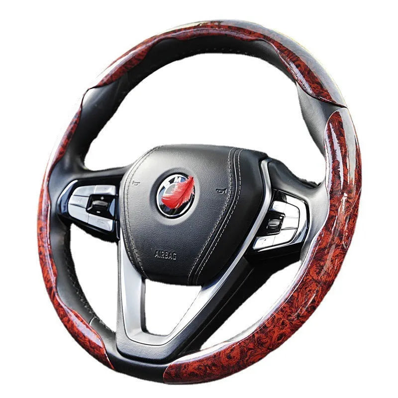 Synthetic leather steering wheel sleeve in sports style for 38cm diameter wheels