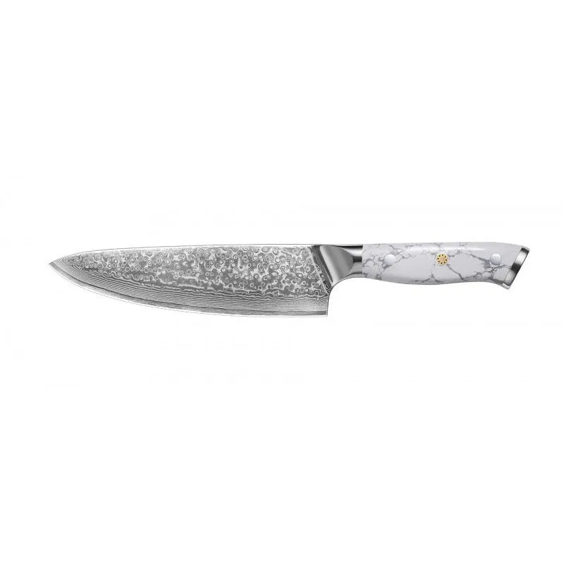 Damascus pattern VG10 steel chef knife with 21cm blade and 11cm handle
