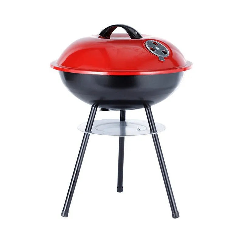 14-inch portable barbecue oven with iron apple stove design on grass