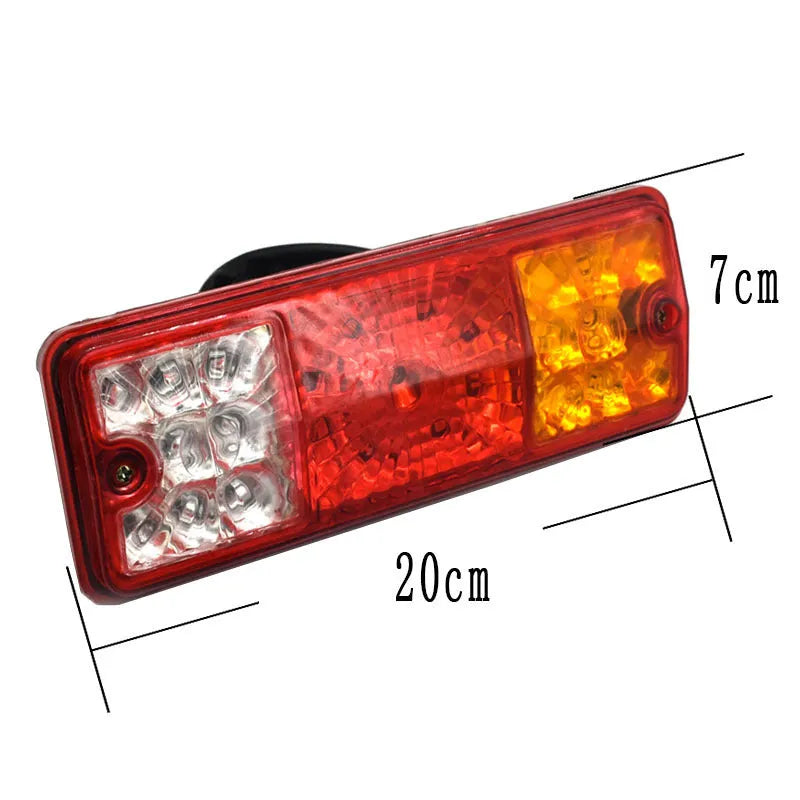 Black semi-closed taillight for electric tricycles with 200x70mm housing
