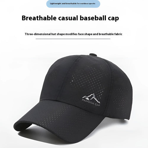 Korean-style adjustable baseball cap in polyester fabric with dome crown design for summer sun protection