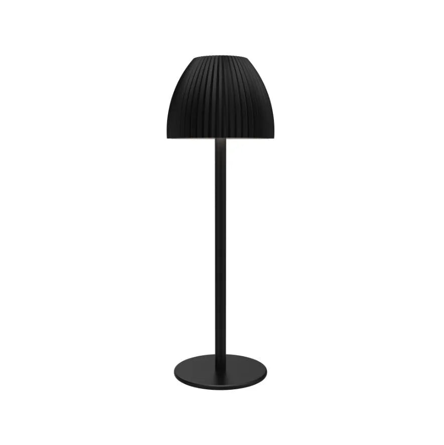 Modern dimmable USB rechargeable desk lamp with thin round base in black or white colour