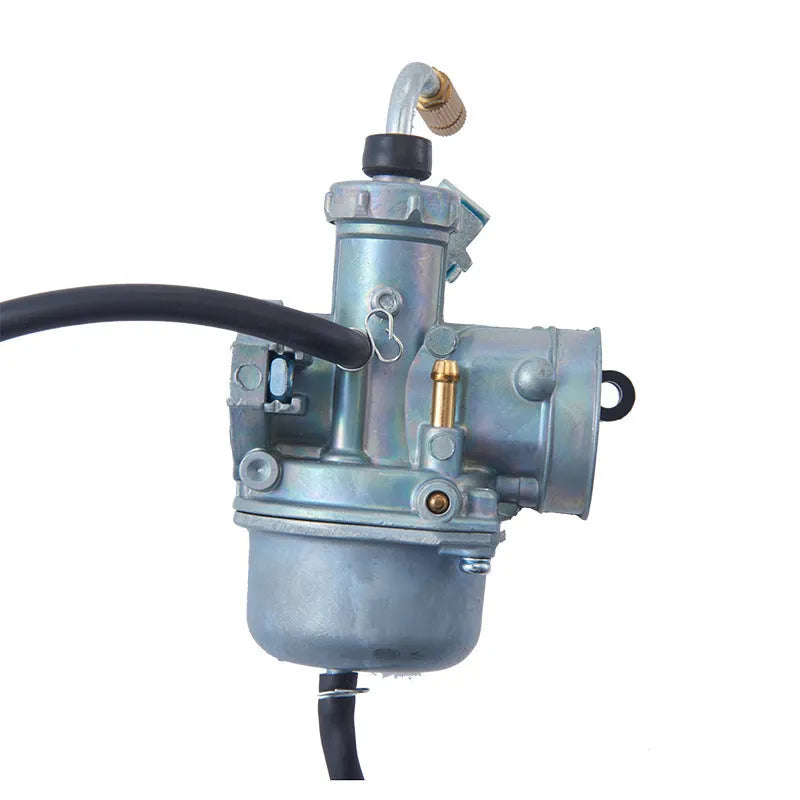 Motorcycle carburettor assembly for PE26 and Ba Jia specifications with flat suction plunger design
