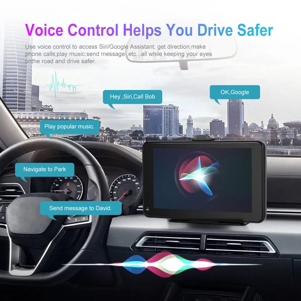 7-inch HD wired car screen player with multilingual interface and dual mounting options