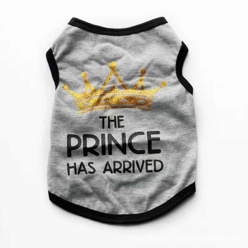 Cotton dog vest for spring and summer wear in casual style with colour options