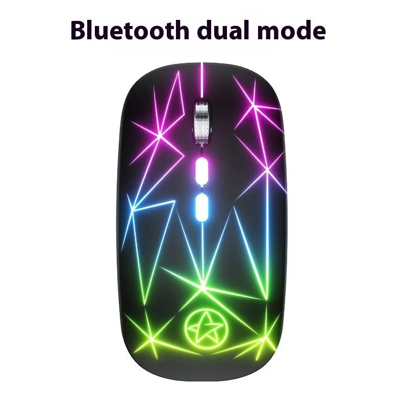 Wireless Bluetooth mouse with luminous charging and metal roller in various colour options