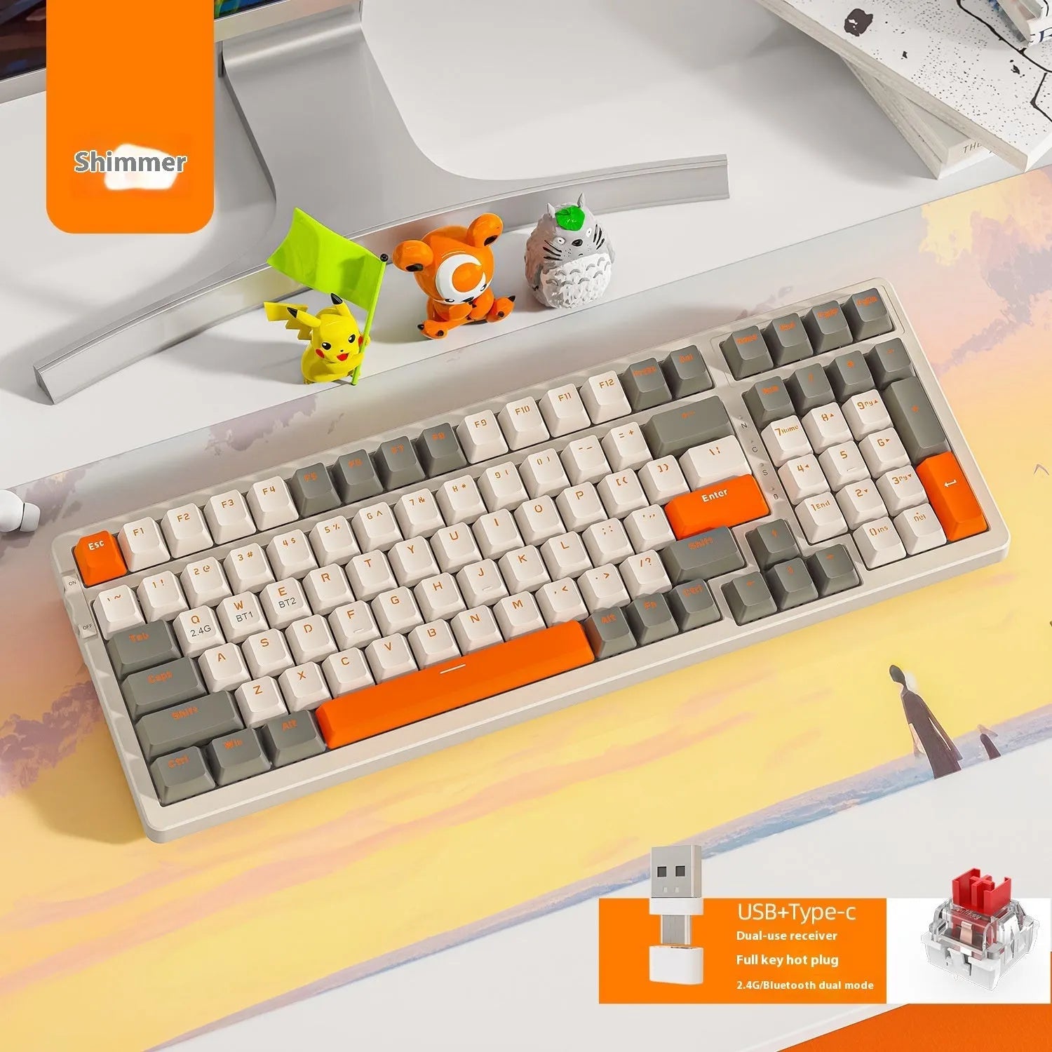 Free Wolf K96 Bluetooth mechanical keyboard in choice of four colours with compact 39cm design