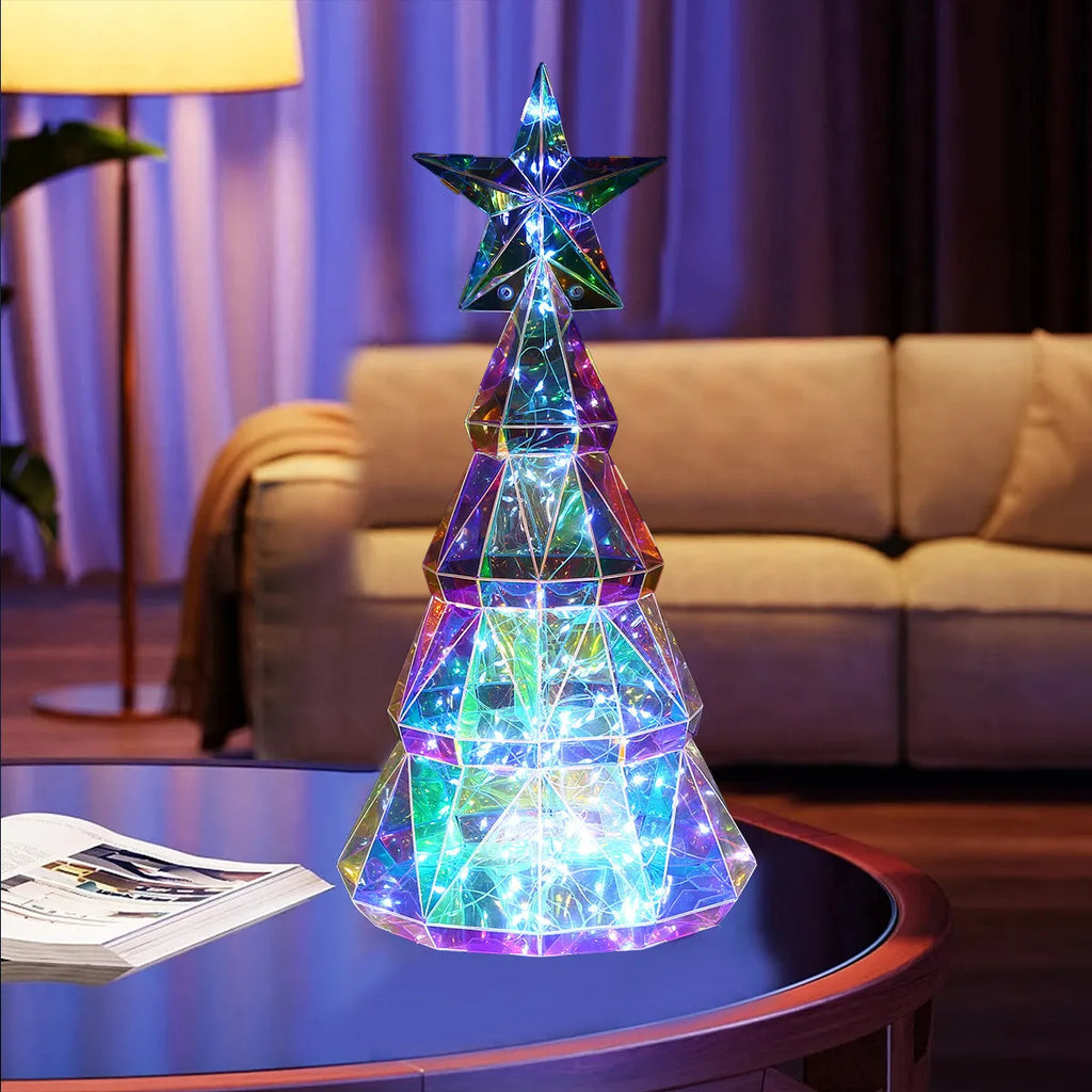 Colourful Christmas tree luminous toy decoration with cartoon style measuring 20cm height