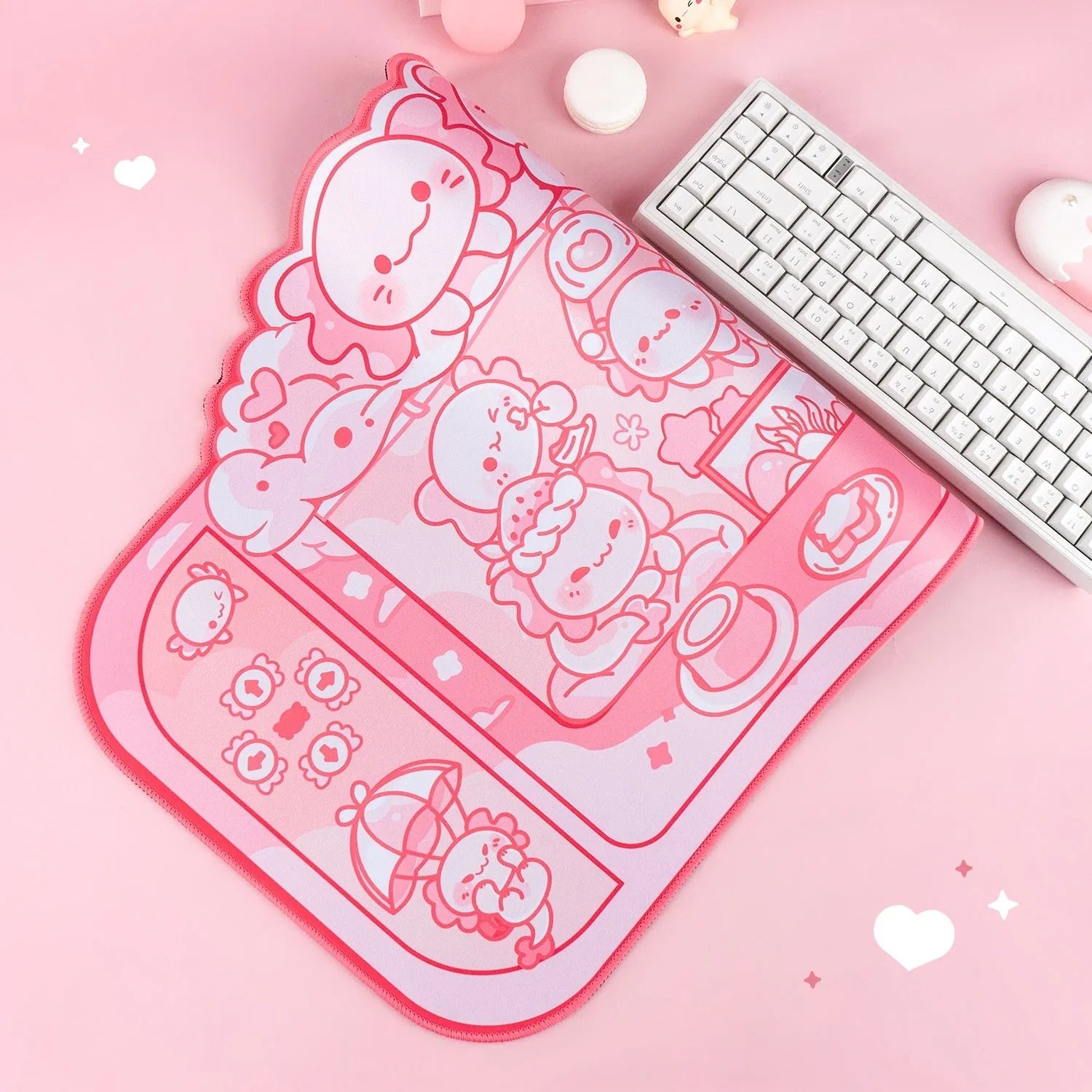 75x40cm large cloth mouse pad with hexagonal crane machine anime design and wrist support