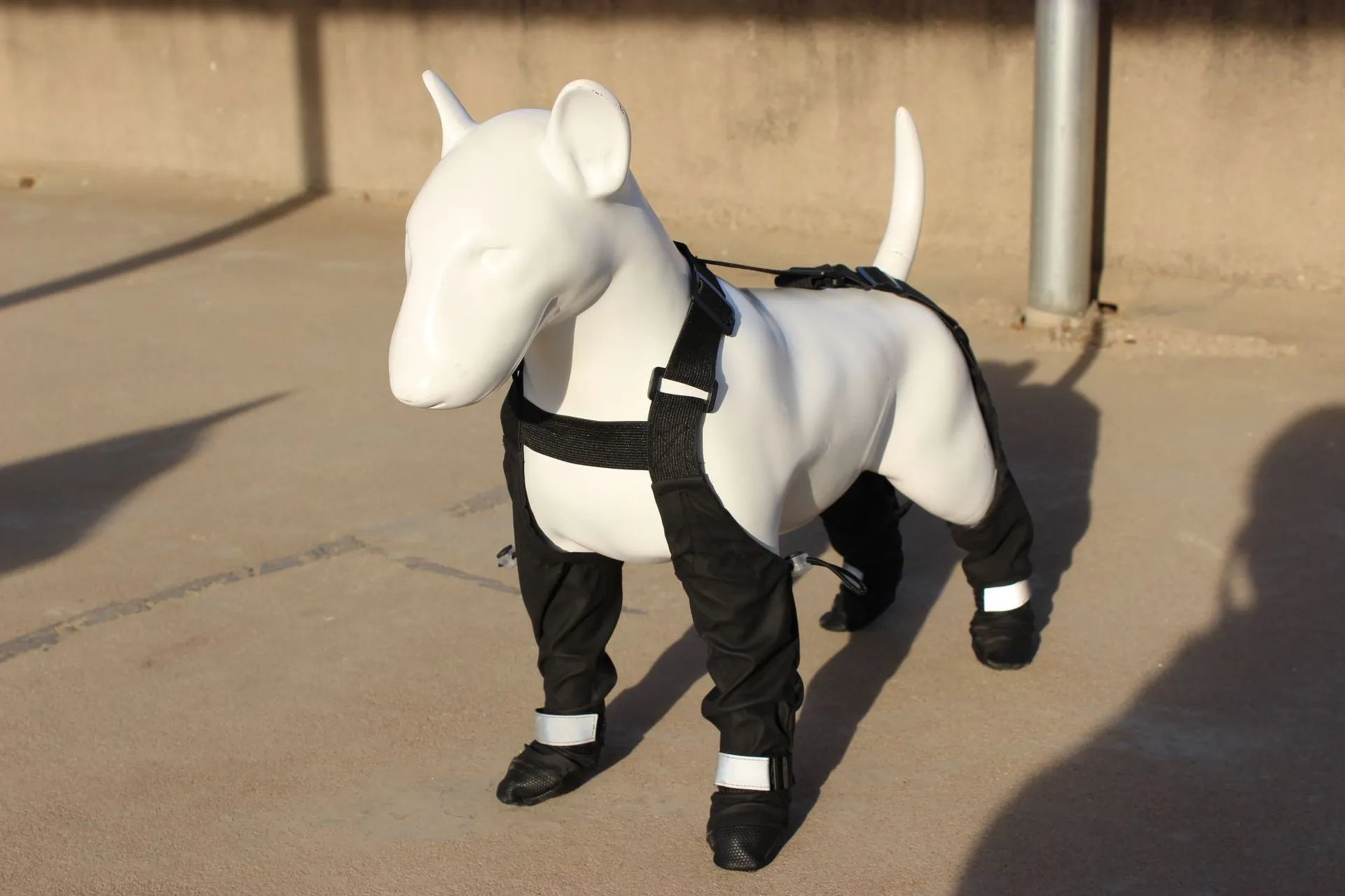 Black waterproof non-slip dog paw protectors available in six sizes