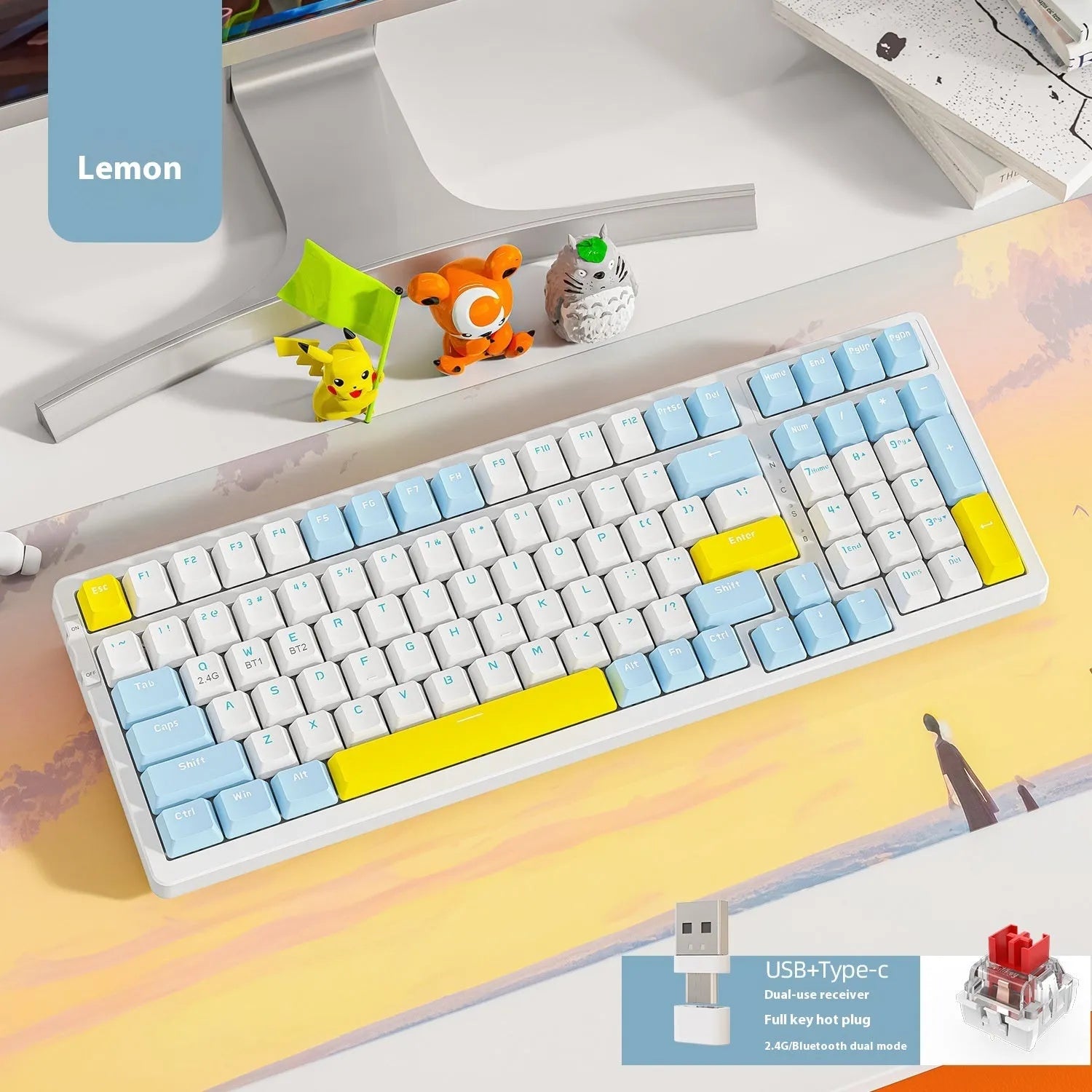 Free Wolf K96 Bluetooth mechanical keyboard in choice of four colours with compact 39cm design
