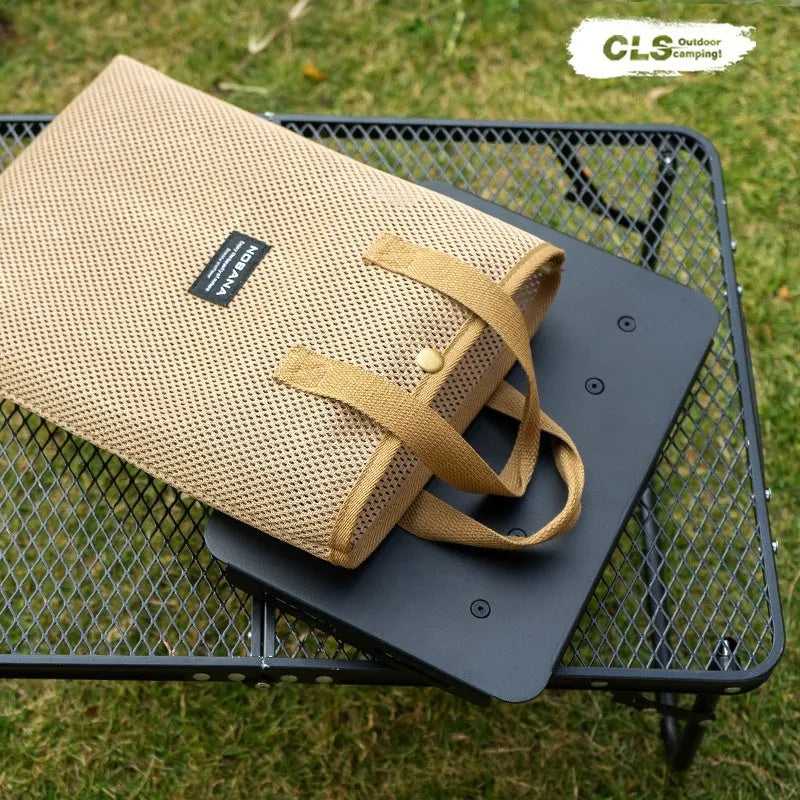 CLS aluminium folding table shown as a camping stool and converted into a raised mini table with retractable legs.
