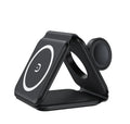 3 In 1 Magnetic Wireless Charging Folding Mobile Phone Holder Black White ABS Silicone USB-C Input 9V 2A 9V 3A Output 15W 10W 7.5W 5W 2.5W Foldable Design for Multiple Devices