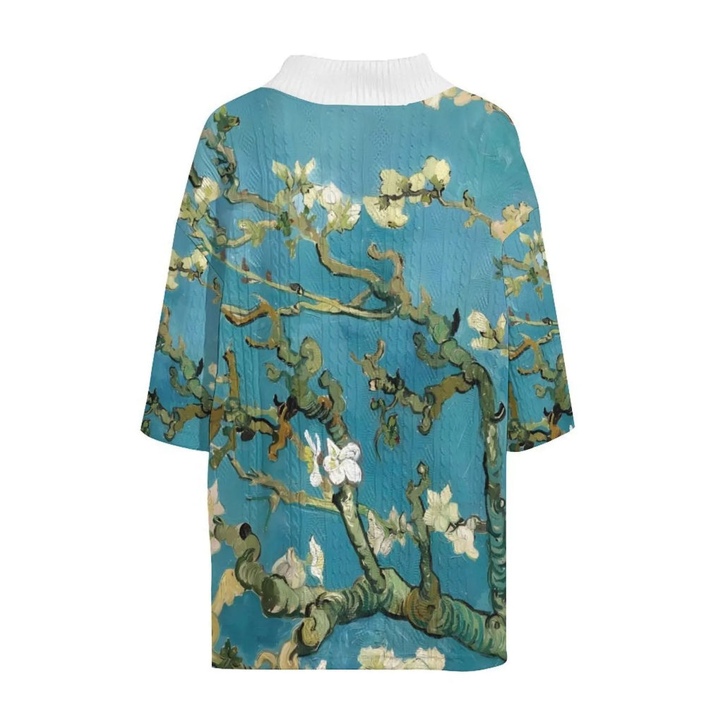 Men's peacock blue 3D printed casual suit with T-shirt and knitted shorts