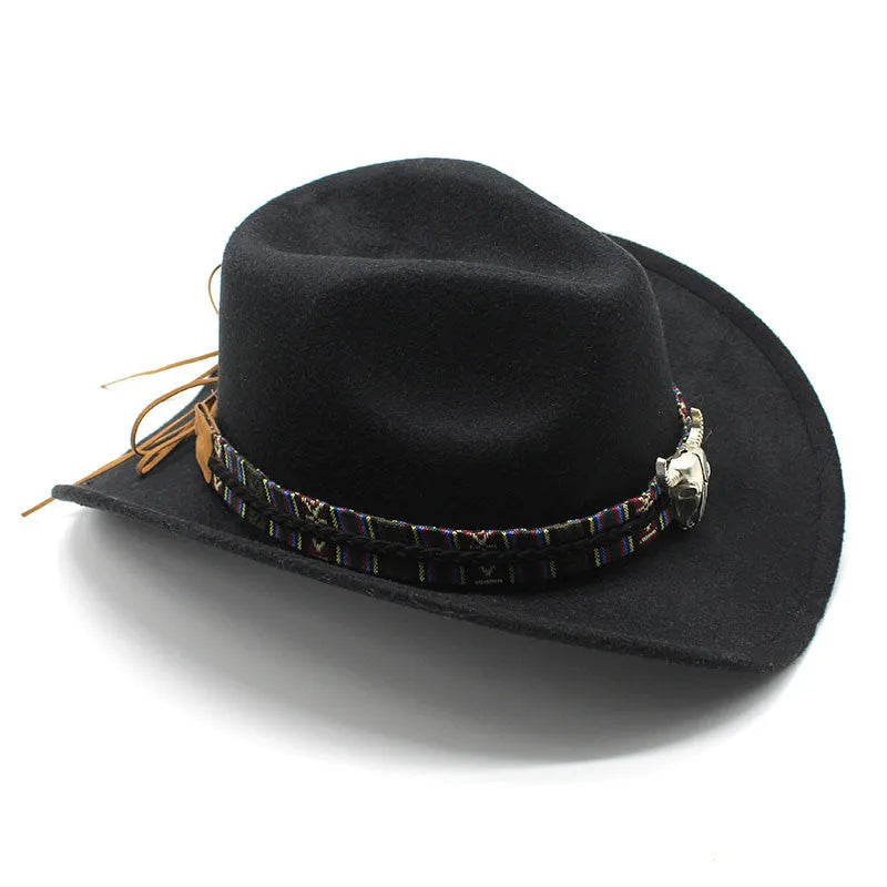 Western cowboy hat with bell crown in polyester fabric available in multiple colours for unisex size M