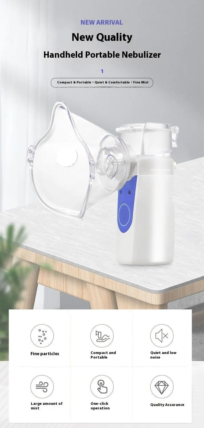 Handheld columnar plastic USB nebuliser spray machine with single fog outlet for household use