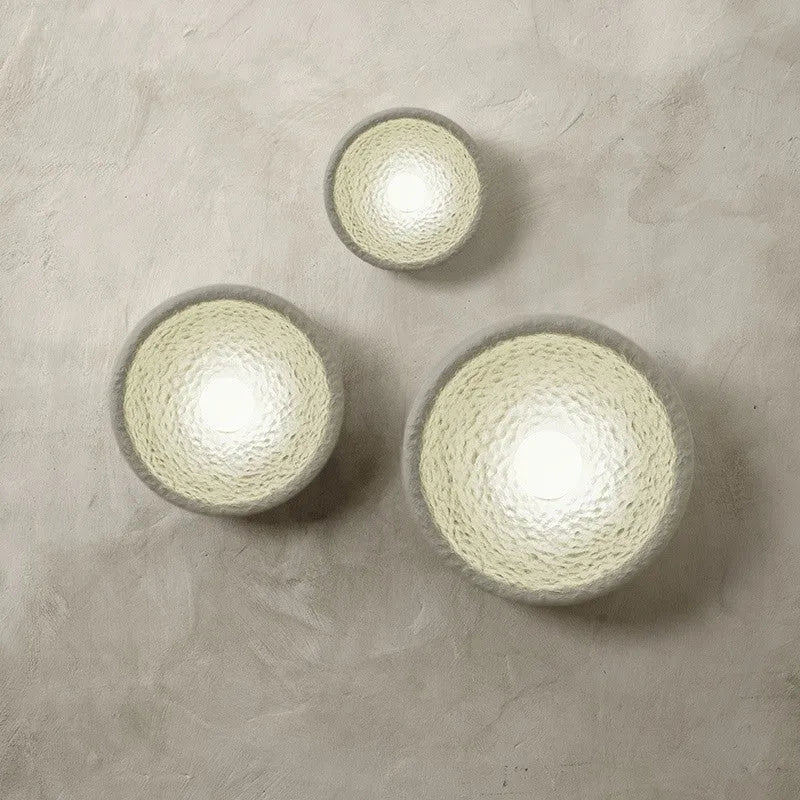 Japanese-style minimalist wall lamp with resin shade in three diameter sizes