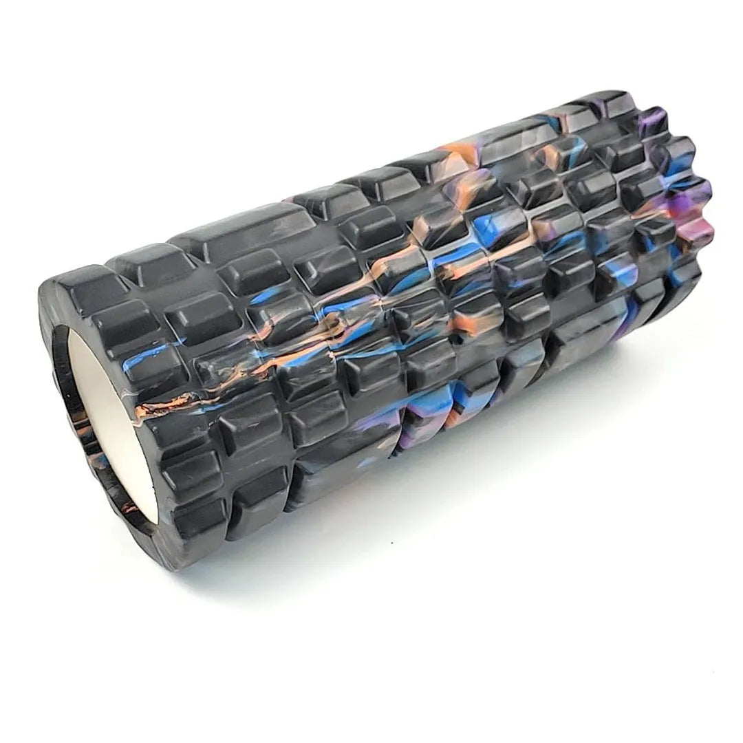 33cm camouflage pattern EVA foam roller in blue green yellow colour variation