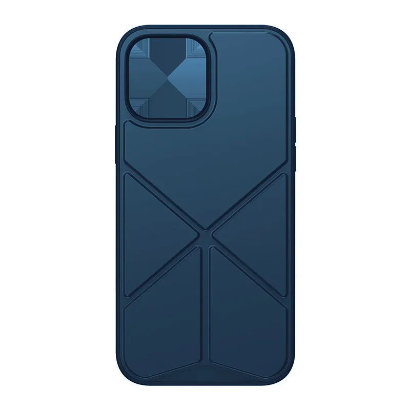 Simple solid-colour TPU back cover case for iPhone 13 series models in black and blue.