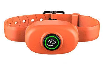 Black rechargeable remote dog training collar with waterproof receiver and handheld transmitter.