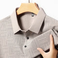 Men's lapel neck slim fit t-shirt in green, showing the casual collar design and lightweight fabric.