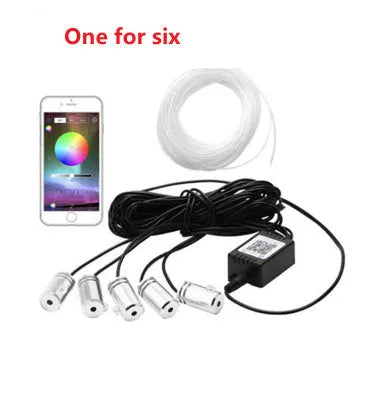 APP cold light strip car interior decoration lights with RF remote control 6m pipe aluminium housing