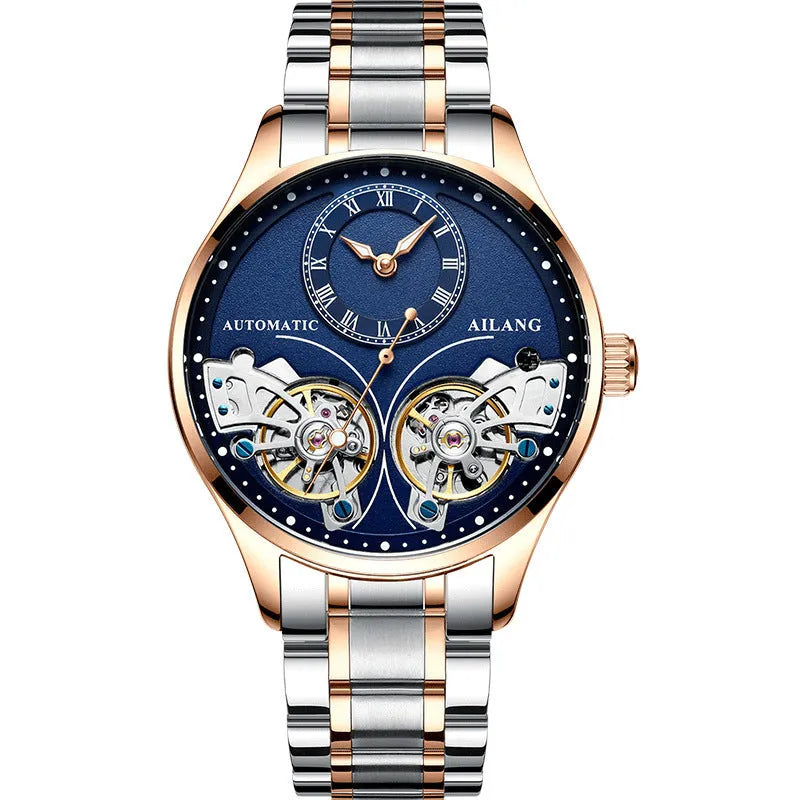 Seiko automatic men's watch with titanium case, tourbillon and moon phase complications on round face