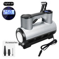 12V portable car air pump with digital display, ABS housing, and air nozzles for tire inflation