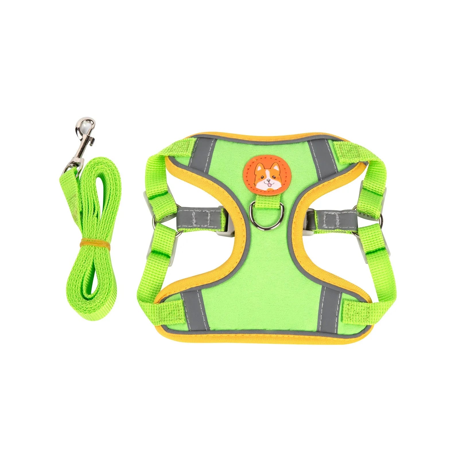 Adjustable dog harness with haulage rope and vest in multiple colour options.