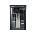 Dense hair fibre powder 275g canister with applicator nozzle and shaping spray bottle for thickening hair