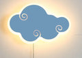 Blue cloud-shaped children's wall lamp with acrylic cover and LED lighting