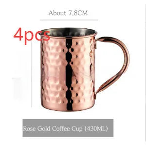 Stainless steel Moscow Mule cocktail glass with copper plating in multiple colour options