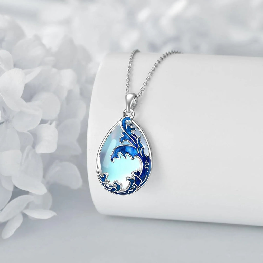 HAILANG women's necklace with blue heart pendant and love elements
