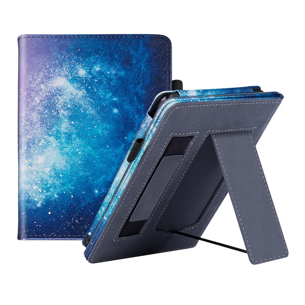 Kindle Paperwhite 11 fabric case with wrist strap bracket in calf leather construction
