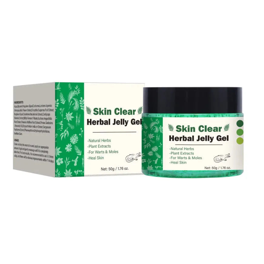 Clear Herbal Gel 50g jar with transparent aloe vera moisturising gel for face and body care