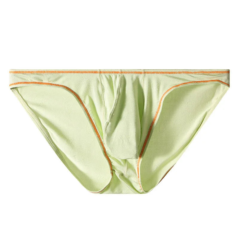Men's modal ice silk butt-lift hip underwear in dark grey, shown flat