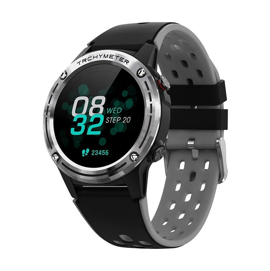 GPS smart watch with silicone sports bracelet in four colour options