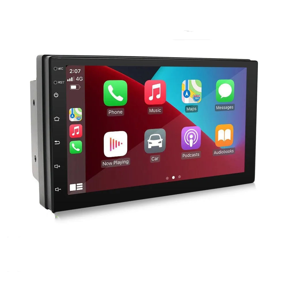Universal black CarPlay navigation MP5 player with 7-inch touchscreen display for in-car GPS and media playback