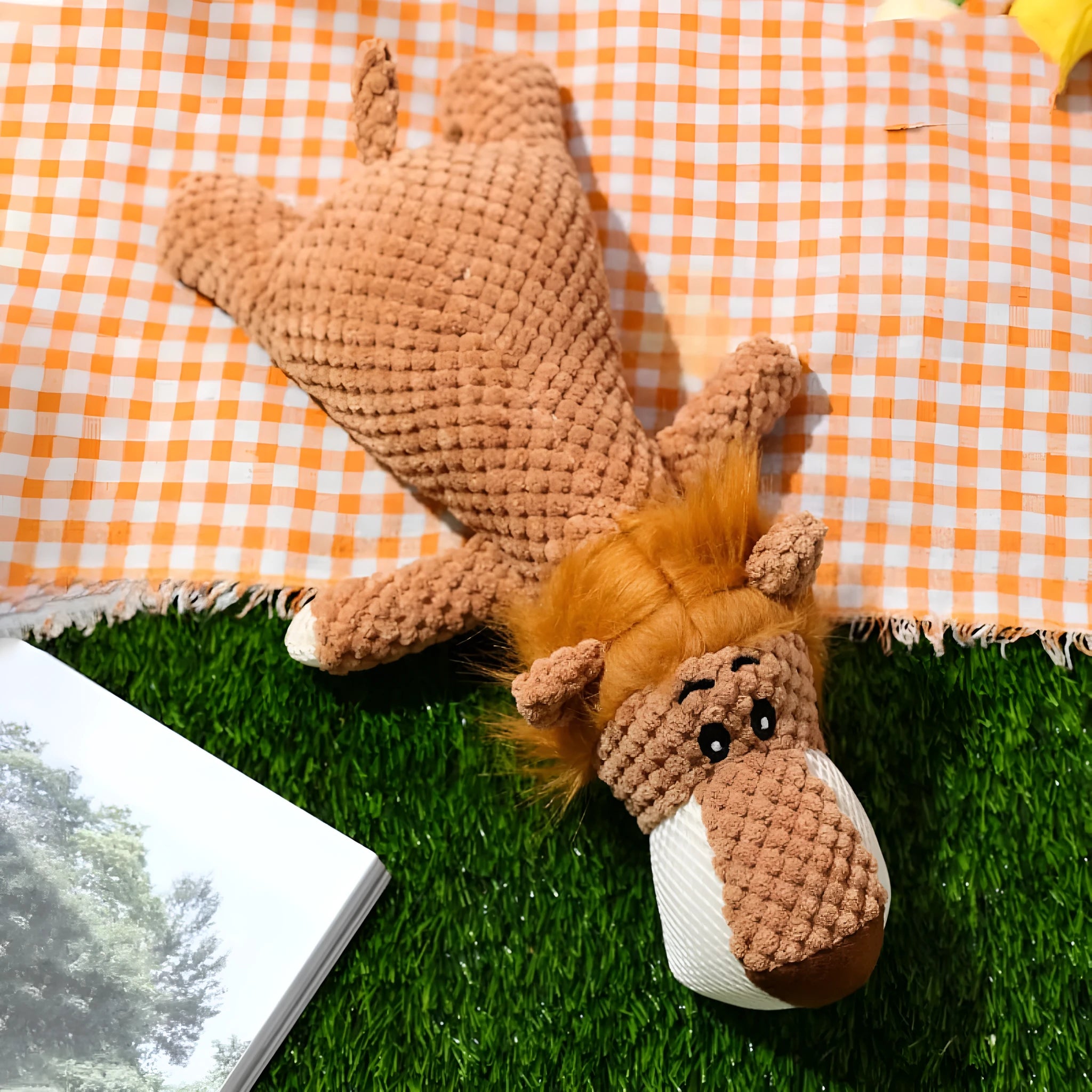 Corn design dog chew toy with textured kernels and squeaky sound mechanism in green, grey, and yellow colour options