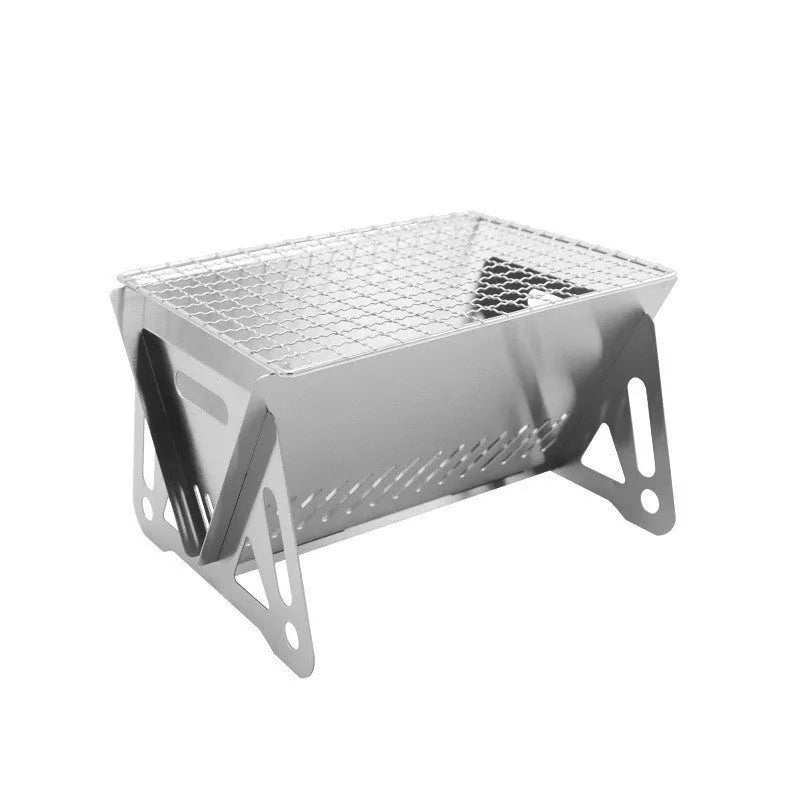 Stainless steel folding barbecue oven with storage bag for outdoor cooking
