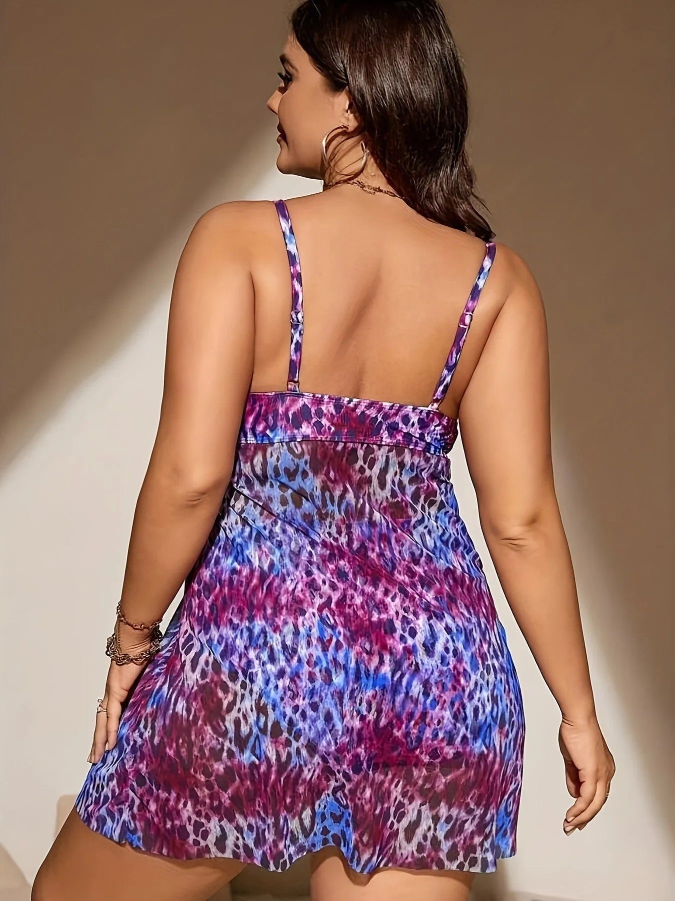 Plus size skirt bikini set in polyester fabric for swimming, available in multiple colours and sizes.