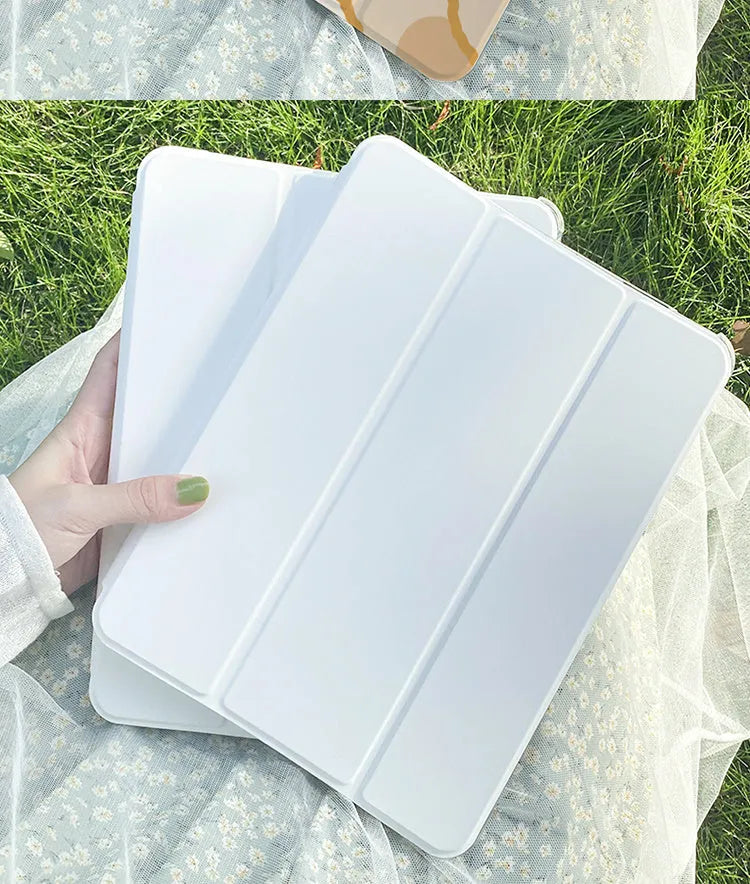 Rabbit cartoon design silicone flat tri-fold protective case for tablets
